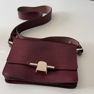 Massimo Dutti Deep Red Crossbody Bag